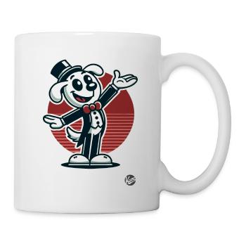 Retro cartoon dog as director and entertainer - Mug - white - Right