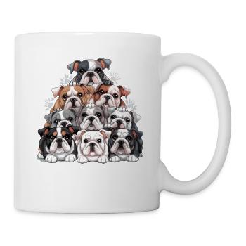 Englische Bulldogge Turm - Tasse - Weiß - Rechts