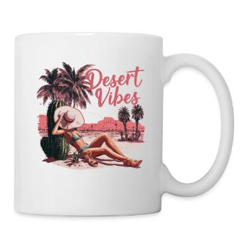 Sonnenuntergang Desert Vibes Urlaub Abenteuer - Tasse - Weiß - Rechts