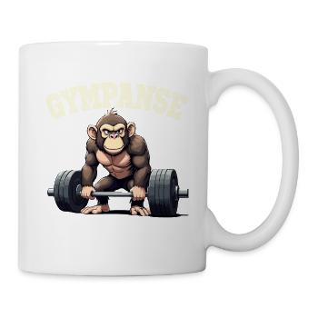 GYMPANSE Wortspiel Schimpanse Gym - Tasse - Weiß - Rechts