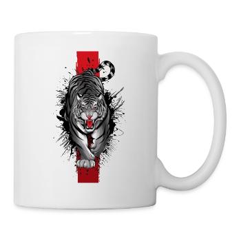 Vintage Tiger Retro Wildtier - Tasse - Weiß - Rechts