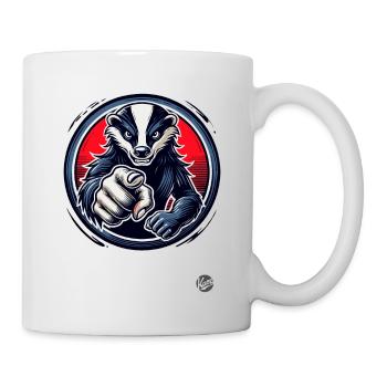 Un blaireau accusateur vous pointe du doigt - Mug blanc - blanc - Droite