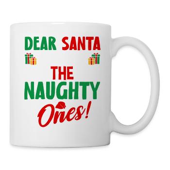 Cher Père Noël, ce sont les vilains ! Li de Noël - Mug blanc - blanc - Droite