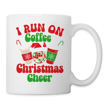 Je cours sur le café et la joie de Noël Caffinate Spir - Mug blanc - blanc - Droite