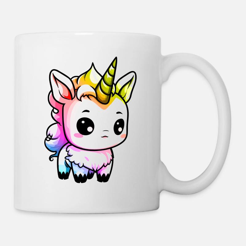 Einhorn Winter Tier Bunt Comic - Tasse - Weiß