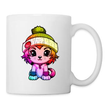 Lion Winter Animal Colorful Comic - Mug - white - Right