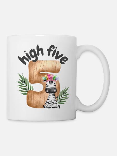 High Five Zebra Safari - Mug - white