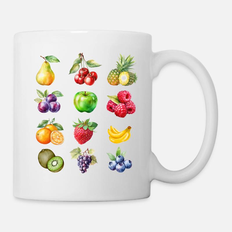 J’adore les fruits. Manger sainement, c’est mon alimentation - Mug blanc - blanc