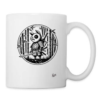 In the bamboo forest, a samurai pig - Mug - white - Right