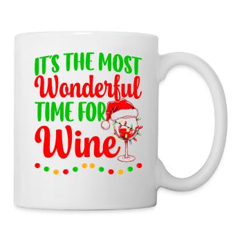 It's The Most Wonderful Time For Wine Christmas S - Tasse - Weiß - Rechts