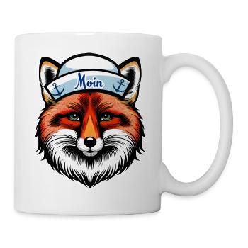 See Fuchs Füchse maritim Matrose Seemann Moin - Tasse - Weiß - Rechts