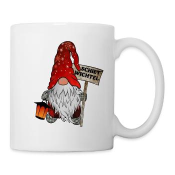 Schiet Wichtel – Norddeutscher Weihnachtsgnom - Tasse - Weiß - Rechts