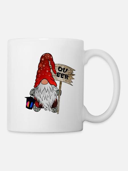 Queer Wichtel LGBTQ+ Weihnachtsgnom - Tasse - Weiß