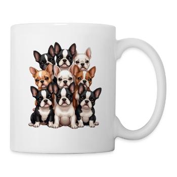 Französische Bulldogge Welpen - Tasse - Weiß - Rechts