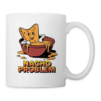 Lustige Käse-Liebhaber Nacho Problem Cartoon - Tasse - Weiß - Rechts