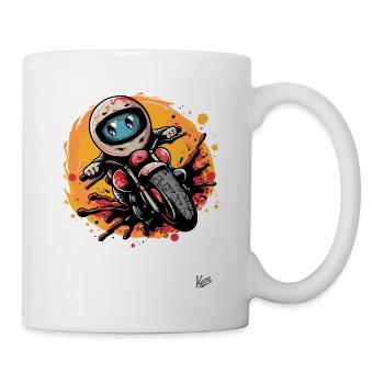 Cute motorcycle comic - Mug - white - Right