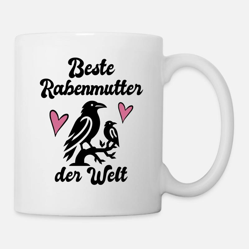 Rabenmutter Mama Geschenk lustig Schwarzer Humor - Tasse - Weiß
