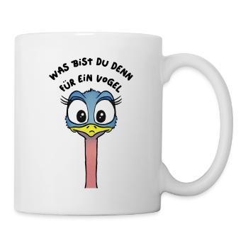 oiseau autruche mignon oiseau drôle - Mug blanc - blanc - Droite