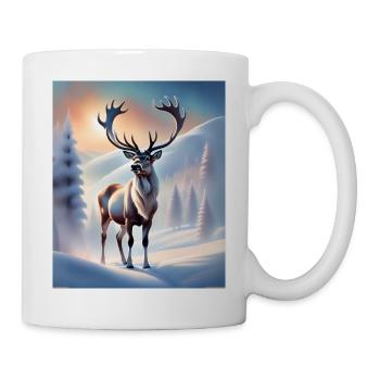 Winter reindeer - Mug - white - Right