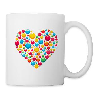 Colorful Heart Dots Patch Kids Spotty - Mug - white - Right