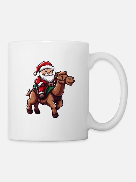 Kamel Weihnachtsmann - Tasse - Weiß