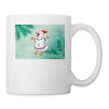 Canard de Noël en pull festif Noël - Mug blanc - blanc - Droite