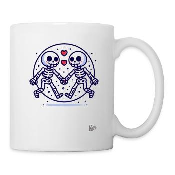Two skeletons in love - Mug - white - Right