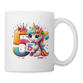 NUMMER 5 JAHRE EINHORN 5. GEBURTSTAG - Tasse - Weiß - Rechts