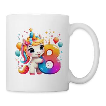 NUMMER 8 JAHRE EINHORN 8. GEBURTSTAG - Tasse - Weiß - Rechts