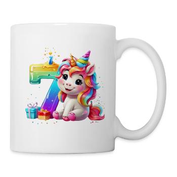 NUMÉRO 7 ANS LICORNE 7E ANNIVERSAIRE - Mug blanc - blanc - Droite