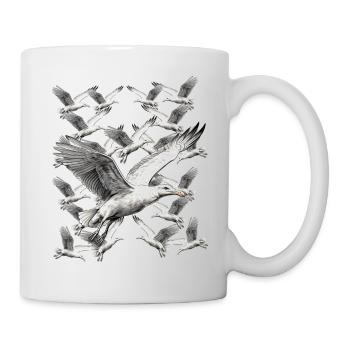 Möwe Möwen maritim - Tasse - Weiß - Rechts