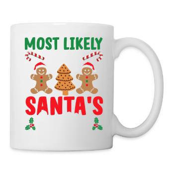 Le plus susceptible de manger des biscuits de Noël du Père Noël Naugh - Mug blanc - blanc - Droite