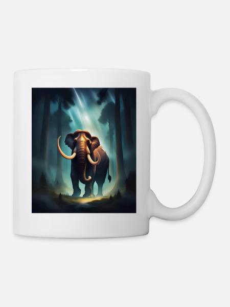 Mammut im Wald - Tasse - Weiß