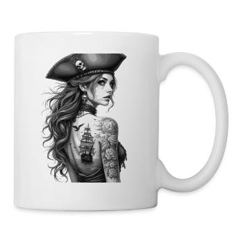 Vintage Piraten Abenteuer Kunstwerk - Tasse - Weiß - Rechts