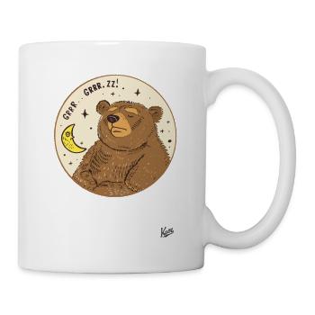 Tired sleeping bear with moon and stars - Mug - white - Right