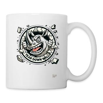 Break and tear down the walls, wild rhinoceros - Mug - white - Right