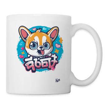 Japanese small dog with big eyes - Mug - white - Right