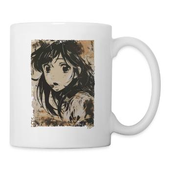 Japanese Grunge Cover Cartoon Girl - Mug - white - Right