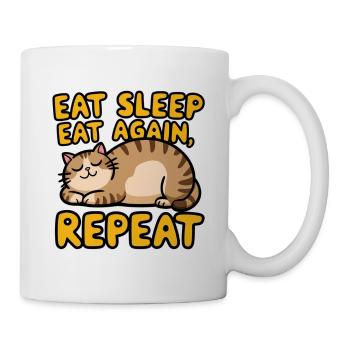 Cat Eats, Eats Still And Sleeps - Kitten Humor - Mug - white - Right