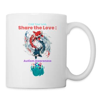 Lancez votre ligne, partagez l’amour, la sensibilisation à l’autisme - Mug blanc - blanc - Droite