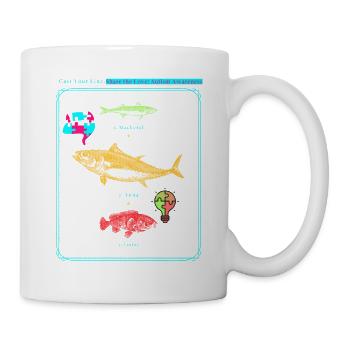 Lancez votre ligne, partagez l’amour, la sensibilisation à l’autisme - Mug blanc - blanc - Droite