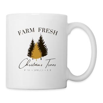 Farm Fresh Christmas Tree – Vintage Weihnachtslook - Tasse - Weiß - Rechts