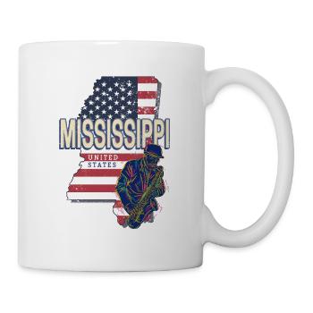 Mississippi United States Retro Wall Map - Mug - white - Right