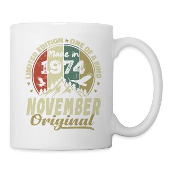 November 1974, November 1974 Geburtstagsgeschenk - Tasse - Weiß - Rechts