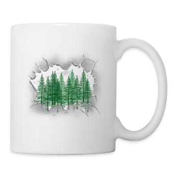 Forêt Épicéa Conifères Forêt Nature Arbres Arbre - Mug blanc - blanc - Droite