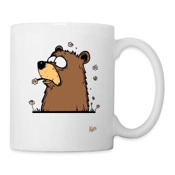 The funny chamomile flower bear - Mug - white - Right