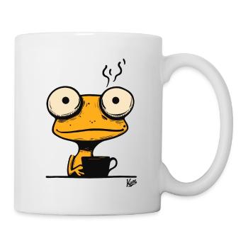 Drôle de grenouille gecko café du lundi matin - Mug blanc - blanc - Droite