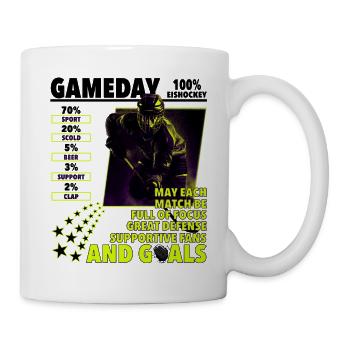 Eishockey Geschenk Trikot Herren Pucks Hockey Puck - Tasse - Weiß - Rechts