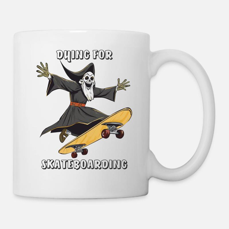 LE SKATEBOARD MEURT D’ENVIE POUR LE SKATEBOARD - Mug blanc - blanc