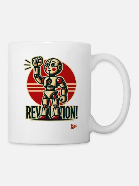 Retro-Roboter-Revolution - Tasse - Weiß